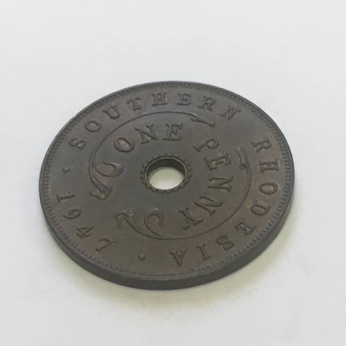 1947 Southern Rhodesia bronze penny AU+