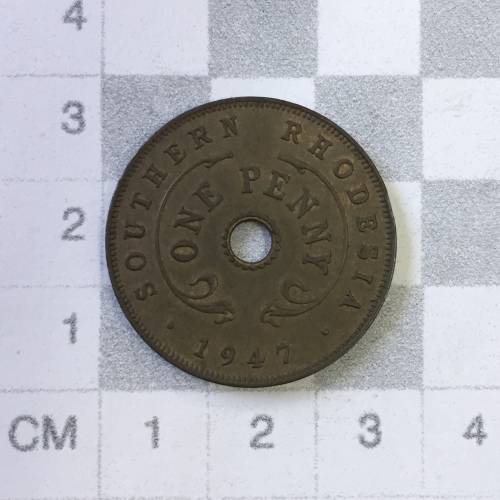 1947 Southern Rhodesia bronze penny AU+