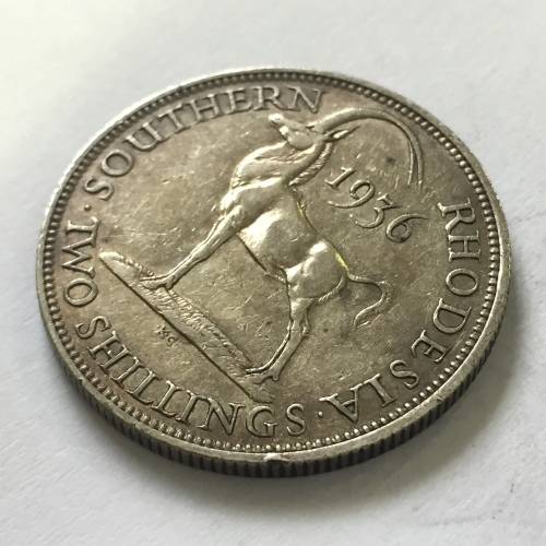 1936 Southern Rhodesia Two Shilling VF+
