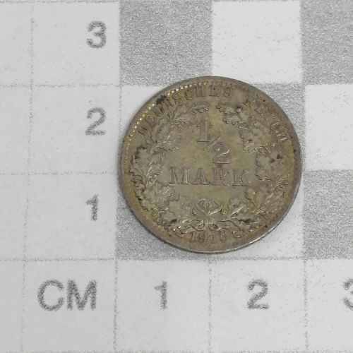 Germany Deutsches Reich 1916 D half mark AU