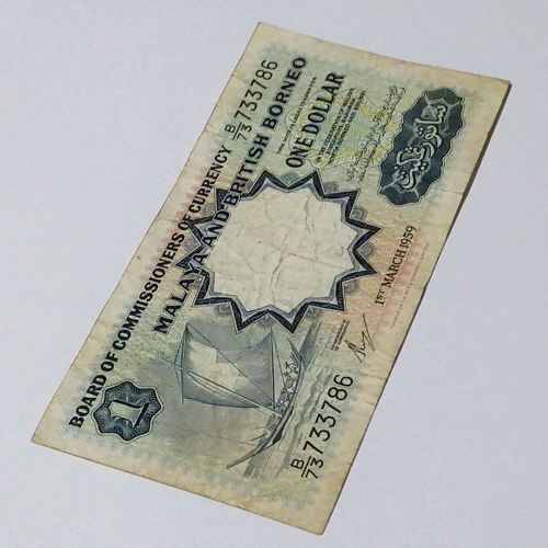 1959 Malaya and British Borneo one dollar banknote