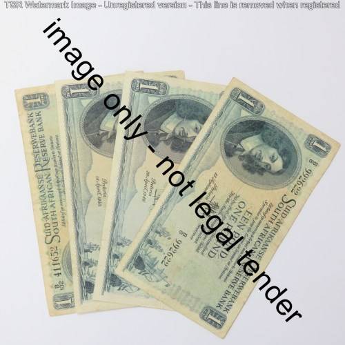 MH de Kock 2nd issue one pound lot of 4 notes - 1948, 1949, 1950, 1951