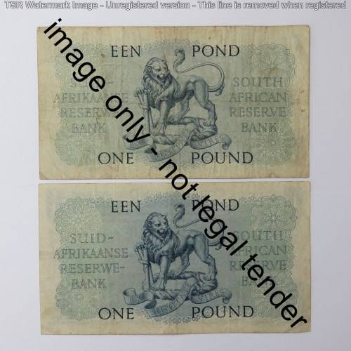 MH de Kock 2nd issue one pound lot of 4 notes - 1948, 1949, 1950, 1951