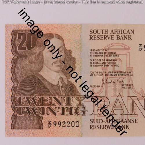 GPC de Kock 3rd Issue R20 replacement note Z17 with number 992200 uncirculated
