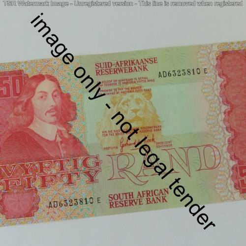 GPC de Kock 3rd issue lot of 3 uncirculated R50 banknotes with consecutive numbers