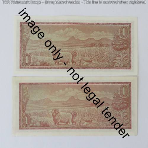 TW de Jongh 2nd issue pair of uncirculated R1 notes