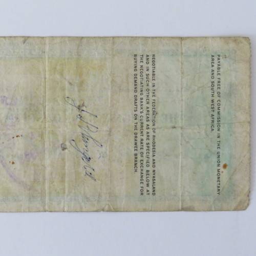 Barclays Bank 5 pound Travellers cheque Portuguese East Africa