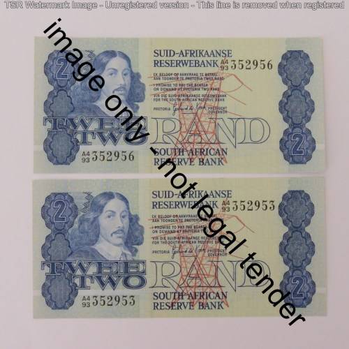 GPC de Kock 2nd Issue lot of 4 R2 notes with consecutive numbers