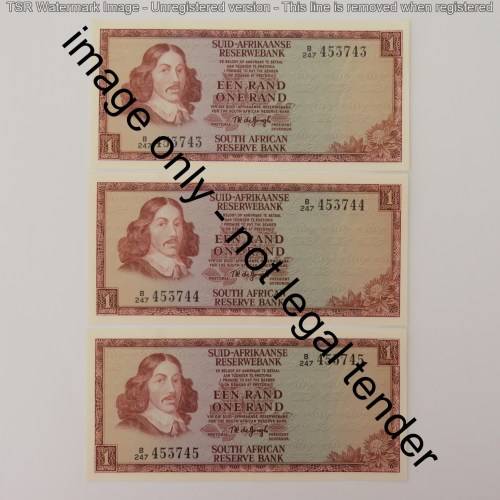 TW de Jongh 2nd issue R1 notes 8 consecutive numbers uncirculated