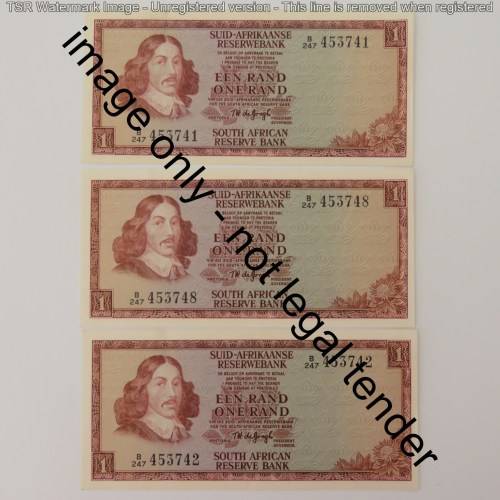 TW de Jongh 2nd issue R1 notes 8 consecutive numbers uncirculated