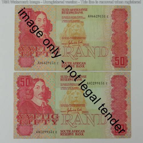 GPC de Kock 3rd issue lot of 4 R50 banknotes