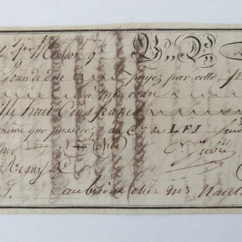 1805 French Napoleonic Bill of Exchange - 4800 Francs