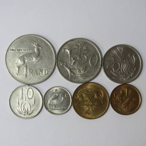 South Africa 1985 set of coins - 1 cent to 1 rand