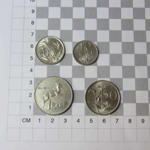 South Africa 1987 set of coins from 1 cent to 1 rand