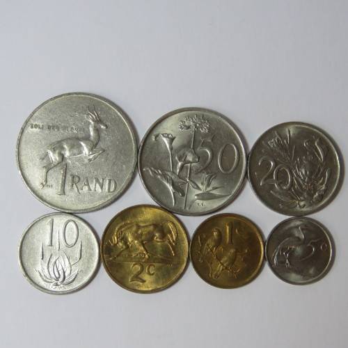 South Africa 1987 set of coins from 1 cent to 1 rand