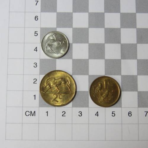 South Africa 1987 set of coins from 1 cent to 1 rand