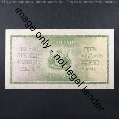 MH de Kock First Issue 5 Pounds - 6 April 1946 EF+ Some folds - 2 Scuff marks