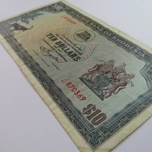 Reserve Bank of Rhodesia Ten Dollars 1 March 1976 - VF-
