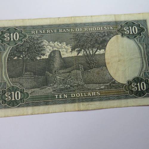 Reserve Bank of Rhodesia Ten Dollars 1 March 1976 - VF-