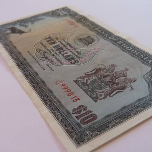 Reserve Bank of Rhodesia Ten Dollars 2 January 1979