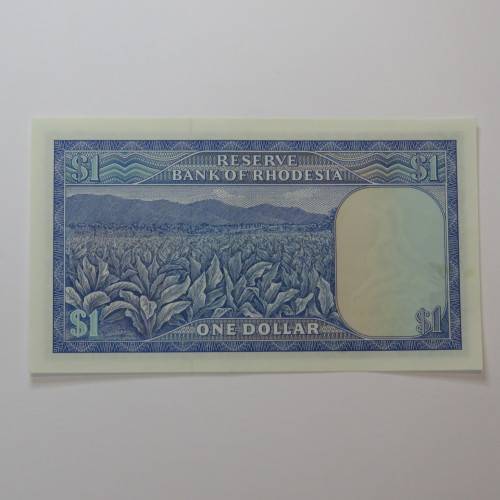 Reserve Bank of Rhodesia One Dollar 2 August 1979 uncirculated with single fold crease