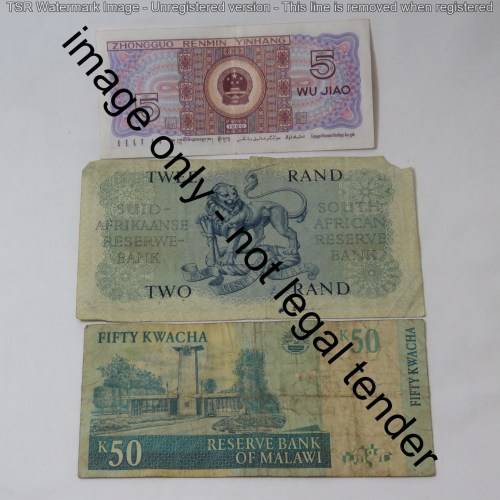 Lot of 10 old world banknotes
