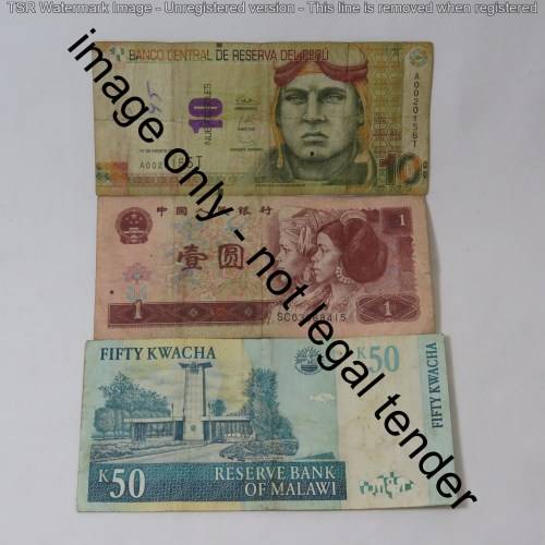 Lot of 10 old world banknotes