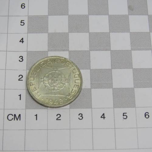 1949 Mozambique Five Escudo AU+ with mint lustre