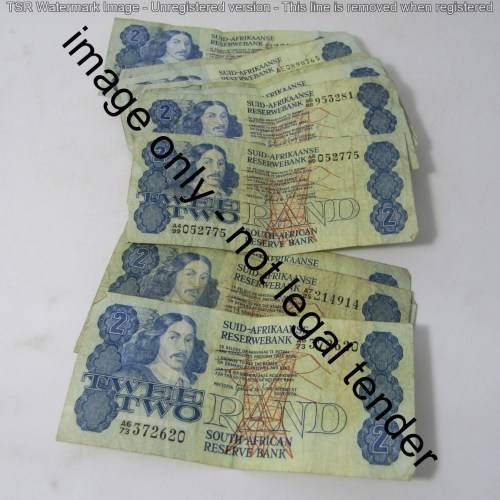 Lot of 46 old South Africa R2 notes
