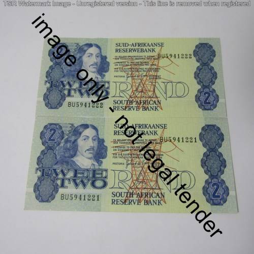 GPC de Kock 3rd issue - Lot of 10 uncirculated R2 banknotes with consecutive numbers