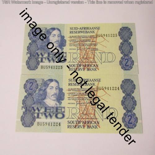 GPC de Kock 3rd issue - Lot of 10 uncirculated R2 banknotes with consecutive numbers