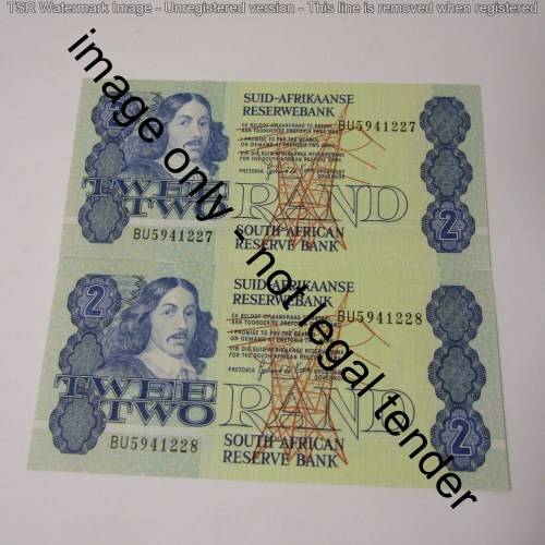 GPC de Kock 3rd issue - Lot of 10 uncirculated R2 banknotes with consecutive numbers