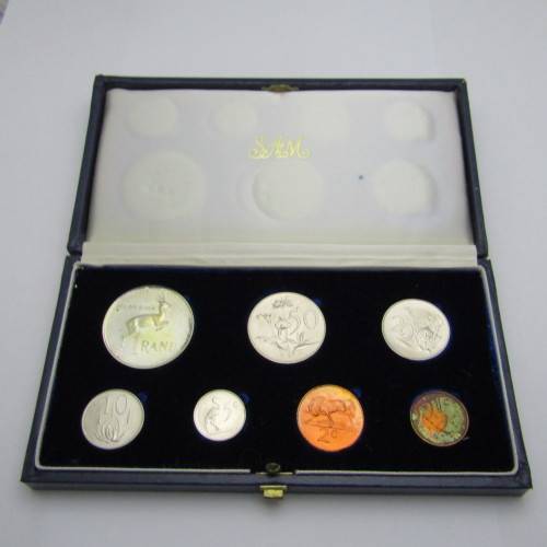 1965 South Africa proof set with English R1 - scarce