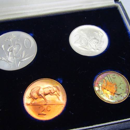 1965 South Africa proof set with English R1 - scarce
