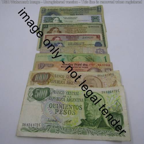 Lot of 10 old world banknotes
