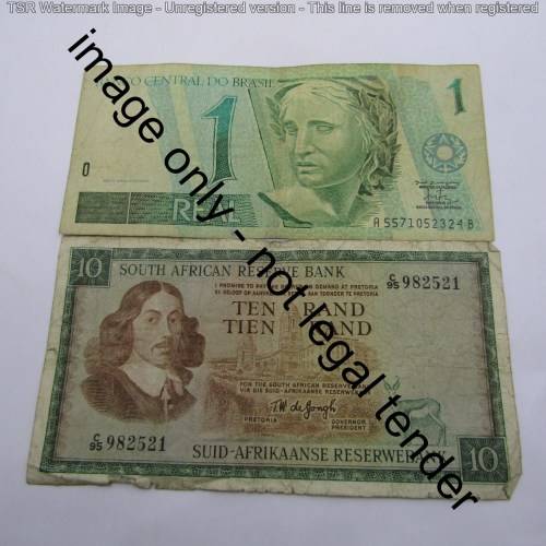 Lot of 10 old world banknotes