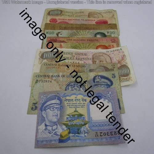 Lot of 10 old world banknotes