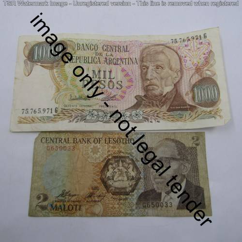 Lot of 10 old world banknotes