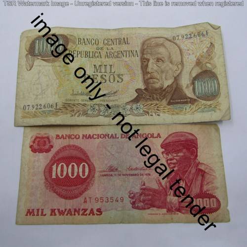 Lot of 10 old world banknotes