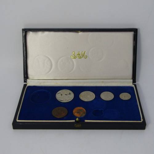 1974 South Africa proof coins in blue box - 1 cent to 50 cent