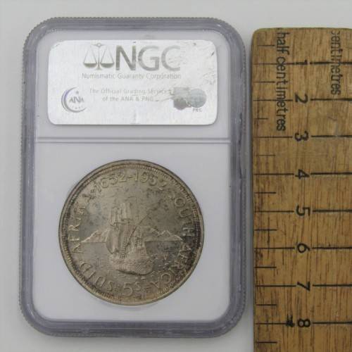 1952 SA Union 5s Five Shilling graded PF 66 by NGC