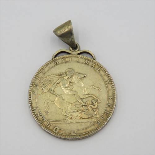 1819 LIX George 3 Great Britain crown with edge mount - VF