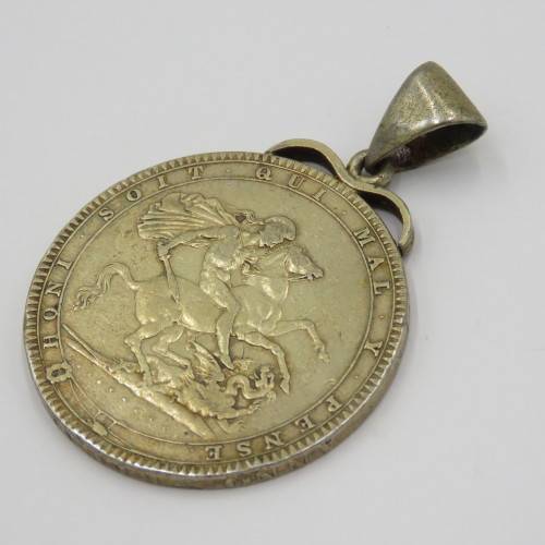 1819 LIX George 3 Great Britain crown with edge mount - VF