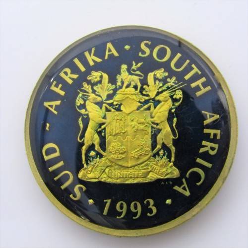 1993 Set of Peace R2 coins - 1 in Silver - 1 gold plated and Enamel - multiclour - 4800 Minted