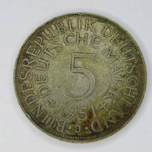 1951 J Germany 5 Mark - XF