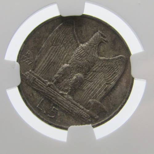 1927 Italy 5 Lire graded MS 62 by NGC