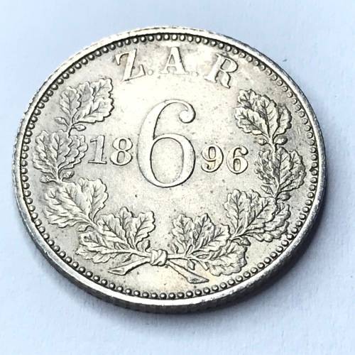 1896 ZAR Kruger Sixpence - AU