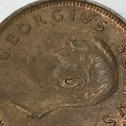 1950 SA Union Farthing with 9 berries instead of 10 - UNC