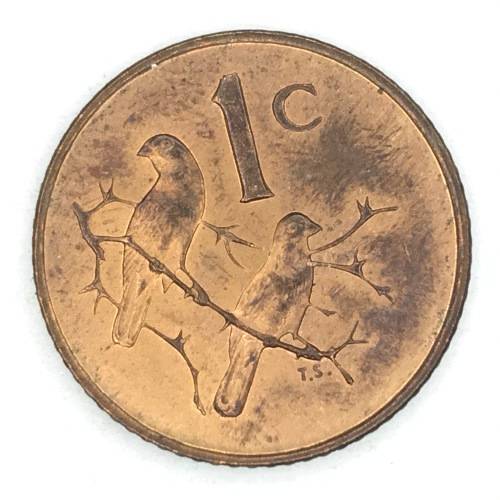 1965 RSA uncirculated English one cent - Only 1180 minted