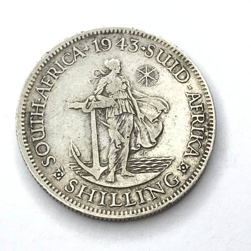 1943 SA Union date variation Shilling - 9 and 4 far apart